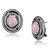 Women's Stainless Steel Stud Earrings with Light Rose Semi-Precious Coral Stones - IMAGE 1