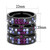 Women's Ion Plated Light Black Stainless Steel Ring with Multi Color Crystals - Size 10 - IMAGE 2
