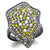 Women's Light Black Ion Plated Pave Stainless Steel Ring with Multicolor Crystals, Size 9 - IMAGE 1