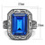 Women's Light Black IP Stainless Steel Engagement Ring with Capri Blue Crystal, Size 7 - IMAGE 2