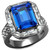 Women's Light Black IP Stainless Steel Engagement Ring with Capri Blue Crystal, Size 5 - IMAGE 1