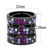 Women's Ion Plated Light Black Stainless Steel Ring with Multi Color Crystals - Size 9 - IMAGE 2