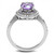 Women's Stainless Steel Engagement Ring with Amethyst Cubic Zirconia - Size 9 (Pack of 2) - IMAGE 3