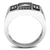 Men's Stainless Steel Ring with Black Diamond Oblong Cubic Zirconia - Size 8 (Pack of 2) - IMAGE 3