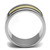 Two Tone Gold Ion Plated Stainless Steel Men's Ring with Black Jet Epoxy - Size 11 (Pack of 2) - IMAGE 3