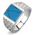 Stainless Steel Men's Ring with Sea Blue Synthetic Turquoise - Size 8 (Pack of 2) - IMAGE 1