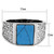 Stainless Steel Men's Ring with Sea Blue Synthetic Turquoise - Size 8 (Pack of 2) - IMAGE 2