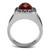 Stainless Steel Men's Ring with Semi Precious Siam Agate - Size 8 - IMAGE 3