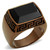 Men's Stainless Steel Ring with Black Jet Synthetic Onyx Stone - Size 13 - IMAGE 1