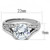 Women's Stainless Steel Split Engagement Ring with Round Cubic Zirconia - Size 5 (Pack of 2) - IMAGE 2