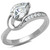 Stainless Steel Pave Women's Engagement Ring with Pear Shaped Cubic Zirconia - Size 7 (Pack of 2) - IMAGE 1