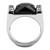 Men's Stainless Steel Ring with Synthetic Onyx Black Jet Stone - Size 9 (Pack of 3) - IMAGE 3