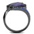 Women's Light Black Ion Plated Stainless Steel Ring With Tanzanite CZ Stone - Size 10 - IMAGE 3