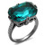 Women's Light Black Ion Plated Stainless Steel Ring with Blue Zircon Crystal - Size 9 - IMAGE 1