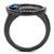 Women's Ion Plated Light Black Stainless Steel Ring with Capri Blue Crystal - Size 6 - IMAGE 3