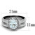 2-Piece Women's Stainless Steel Wedding Ring Set with Oval Cubic Zirconia, Size 8 - IMAGE 2