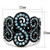 Women's Black IP Stainless Steel Tapered Ring with Sea Blue Crystals - Size 6 - IMAGE 2