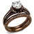 2-Piece Stainless Steel Women's Wedding Ring Set with Cubic Zirconia, Size 10 - IMAGE 1