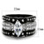 3-Piece Women's Stainless Steel Wedding Ring Set with Marquise Cubic Zirconia, Size 5 - IMAGE 2