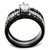 3-Piece Women's Stainless Steel Wedding Ring Set with Marquise Cubic Zirconia, Size 5 - IMAGE 3