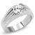 Women's Stainless Steel Engagement Ring with Cubic Zirconia - Size 11 (Pack of 2) - IMAGE 1