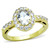 Gold IP Stainless Steel Women's Engagement Ring with Oval CZ - Size 7 - IMAGE 1