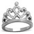 Stainless Steel Crown Shaped Women's Ring with Clear Crystals - Size 9 (Pack of 2) - IMAGE 1