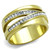 Two Tone Gold IP Women's Stainless Steel Ring with Clear Round Crystals - Size 7 (Pack of 2) - IMAGE 1