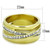 Two Tone Gold IP Women's Stainless Steel Ring with Clear Round Crystals - Size 7 (Pack of 2) - IMAGE 2