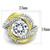 Two Tone Gold IP Stainless Steel Women's Ring with Round CZ - Size 10 - IMAGE 2
