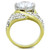 Two Tone Gold IP Stainless Steel Women's Ring with Round CZ - Size 10 - IMAGE 3