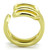 Gold Ion Plated Stainless Steel Women's Cuff Ring - Size 9 (Pack of 2) - IMAGE 3