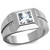 Men's High Polished Stainless Steel Ring with Square Cubic Zirconia - Size 9 (Pack of 2) - IMAGE 1