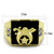 Men's Gold IP Stainless Steel Masonic Ring with Jet Black Synthetic Onyx Stone - Size 9 - IMAGE 2