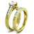 2-Piece Women's Stainless Steel IP Gold Wedding Ring Sets with Cubic Zirconia - Size 5 - IMAGE 4