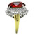 Women's Stainless Steel Two Tone IP Gold Engagement Ring with Red Siam Crystal - Size 5 - IMAGE 4