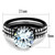 2-Piece Women's Two-Tone Black IP Stainless Steel Wedding Ring Set with CZ - Size 9 - IMAGE 2
