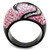 Women's Stainless Steel Ring with Light Rose Crystals and Clear Stones - Size 9 - IMAGE 3
