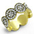 Women's Gold IP Stainless Steel Cluster Ring with Clear Crystals - Size 5 - IMAGE 1