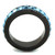 Women's Black IP Stainless Steel Straight Ring with Sea Blue Crystals - Size 10 - IMAGE 3