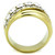 Women's Gold Ion Plated Stainless Steel Gypsy Ring with Clear Crystals - Size 10 (Pack of 2) - IMAGE 3