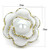 Women's IP Gold Flower Shaped Stainless Steel Ring with White Synthetic Pearl - Size 9 - IMAGE 2