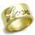 Women's Gold Ion Plated Stainless Steel "Love" Wedding Ring - Size 6 (Pack of 2) - IMAGE 1