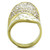 Women's Gold IP Stainless Steel Ring with Clear Crystals - Size 7 (Pack of 2) - IMAGE 3