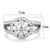 Women's Stainless Steel Flower Design Ring with Cubic Zirconia - Size 5 - IMAGE 2