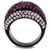 Women's IP Black Stainless Steel Ring with Multicolor Crystals - Size 6 - IMAGE 3