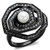 Women's Black IP Stainless Steel Ring with White Synthetic Pearl - Size 9 - IMAGE 1