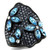Women's IP Black Stainless Steel Ring with Sea Blue Top Grade Crystals - Size 6 - IMAGE 1