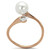 Women's IP Rose Gold Stainless Steel Ring with White Synthetic Pearl - Size 8 (Pack of 2) - IMAGE 3