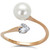 Women's IP Rose Gold Stainless Steel Ring with White Synthetic Pearl - Size 9 (Pack of 2) - IMAGE 1